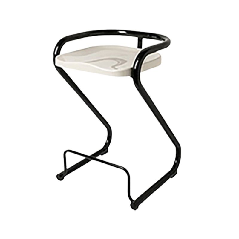 Modern Contoured Seat Low Back Armless Bar Stools with Metal Base