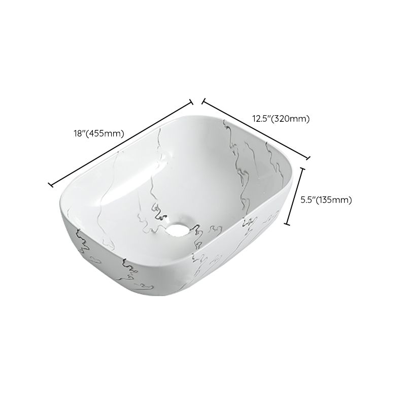 Modern Porcelain Trough Sink Oval-shape Trough Bathroom Sink