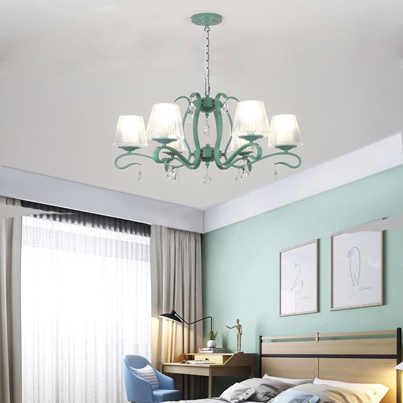 Lampadario in metallo in stile moderno lampadario appeso al lampada a soffitto verde affusolato