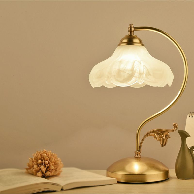 Glass Flower Table Light Contemporary Style Nights and Lamp for Bedroom