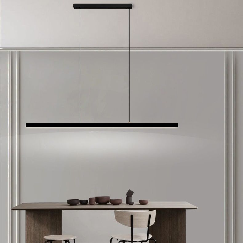 Modern Copper Island Lighting Fixtures Linear 1-Light Restaurant LED Suspension Lamp