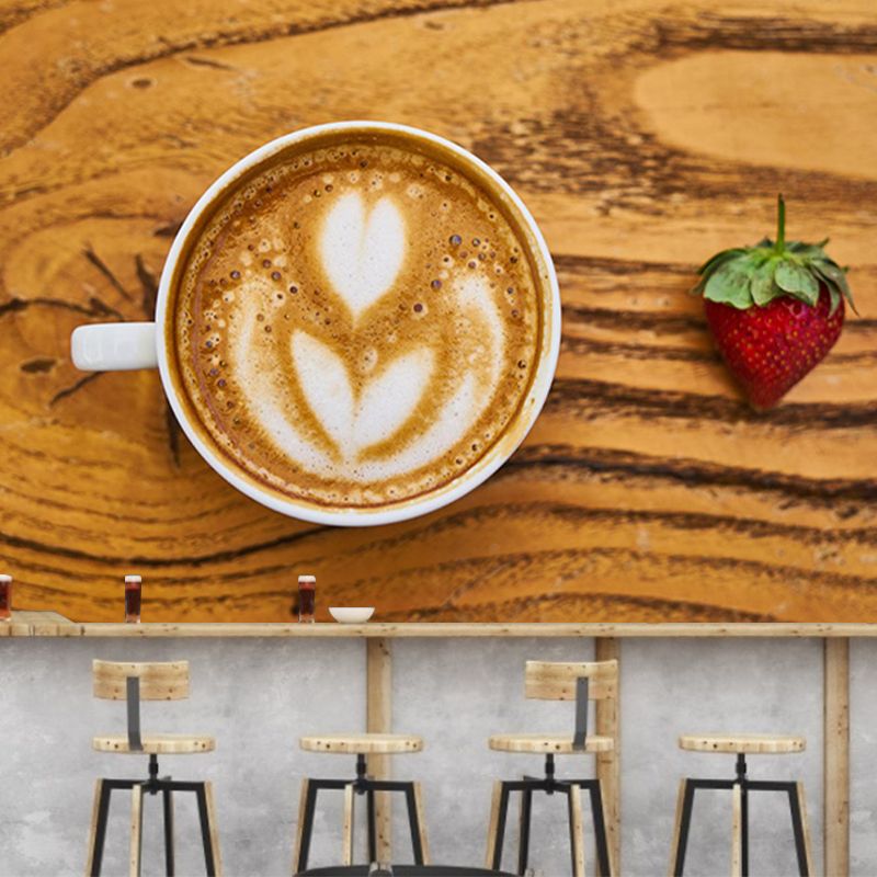 Minimalism Style Coffee Drinking Wall Covering Moisture Resistant Wall Decor