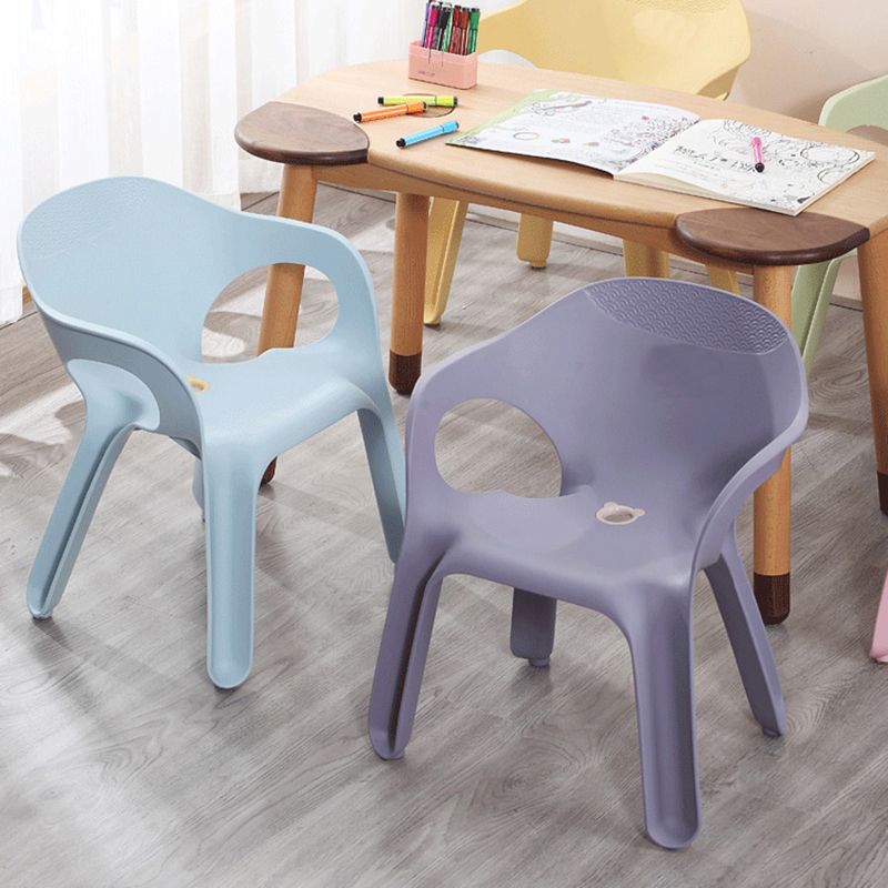 Sillas de comedor apilables de estilo minimalista, respaldo sólido de plástico, silla lateral para uso doméstico