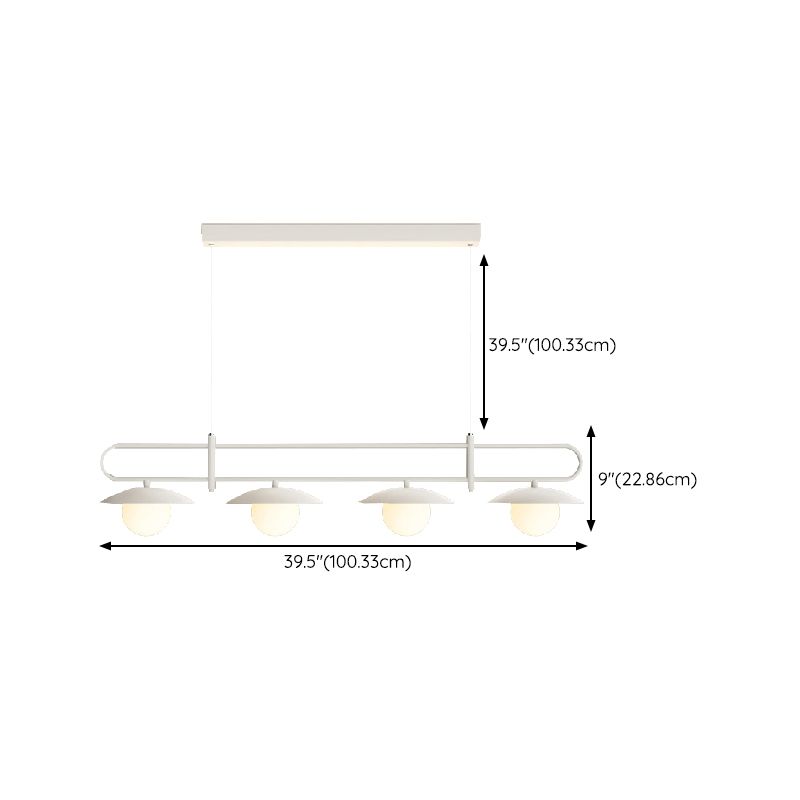 Modernism 3/4-Light Kitchen Island Lighting White LED Island Pendant Lighting