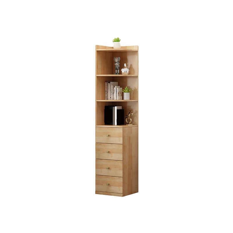 73.23"Tall 4- Drawer Corner Chest, Wooden Accent Chest with Shelves