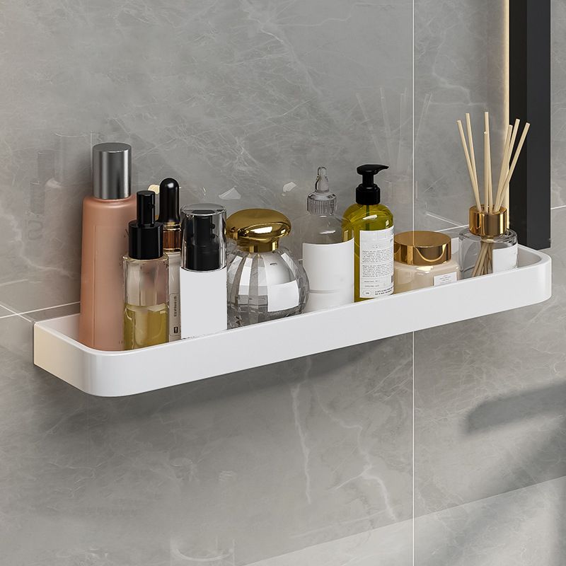 Contemporary Bathroom Accessory Set Metal Bath Shelf in White