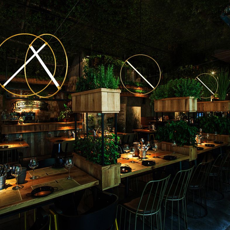 Contemporary Acrylic Pendant Light Fixture 1-Light Circle Hanging Ceiling Light