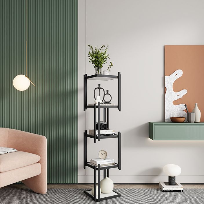 Glam Style Open Bookshelf Vertical Shelf Bookcase for Home Office