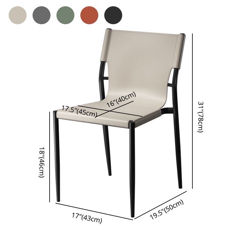 Métal contemporain dinant les chaises sans bras en cuir dinant des chaises pour le restaurant