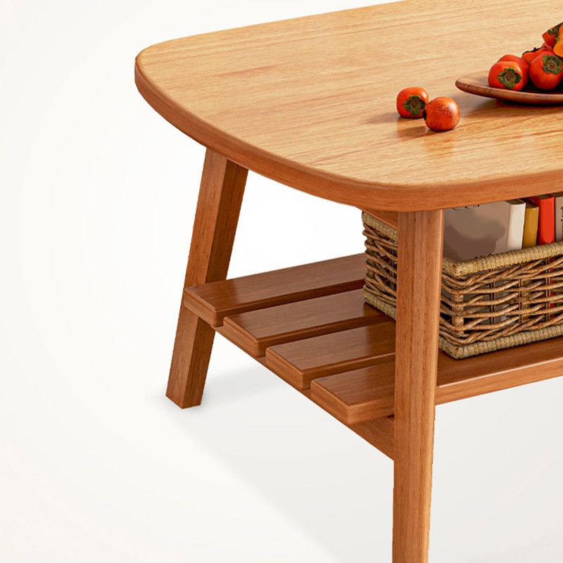 4 Legs Contemporary Coffee Table Standard Wood Single Cocktail Table