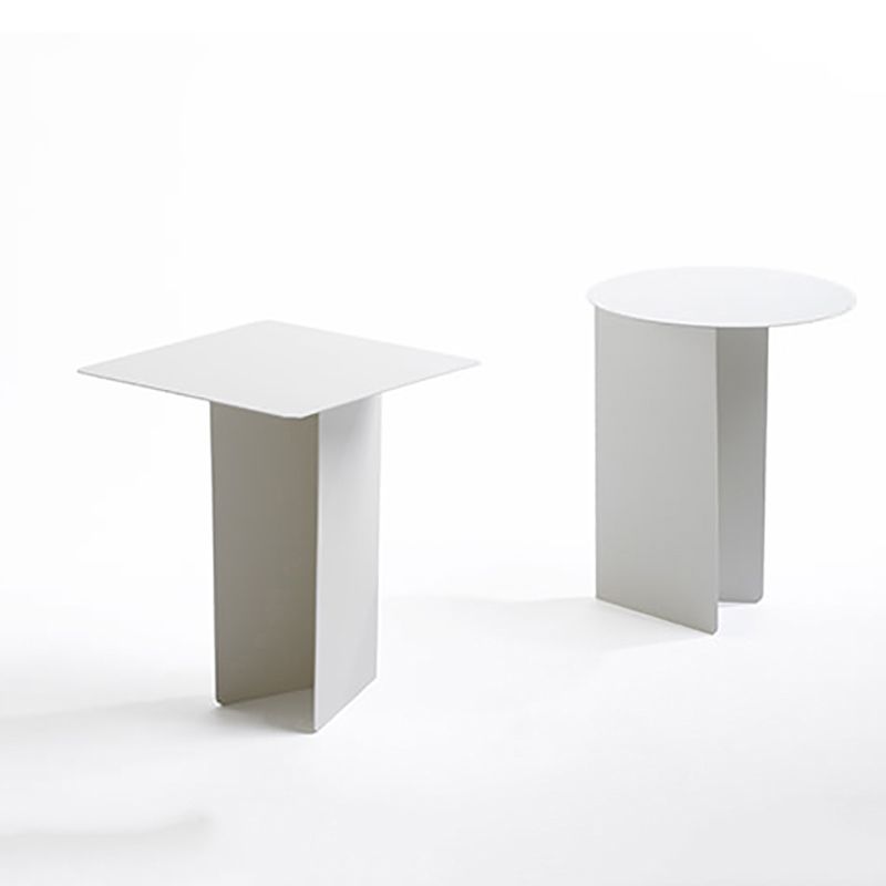 Mid-Century Metal Round /square Top Side Table 19.6" Tall Abstract End Table