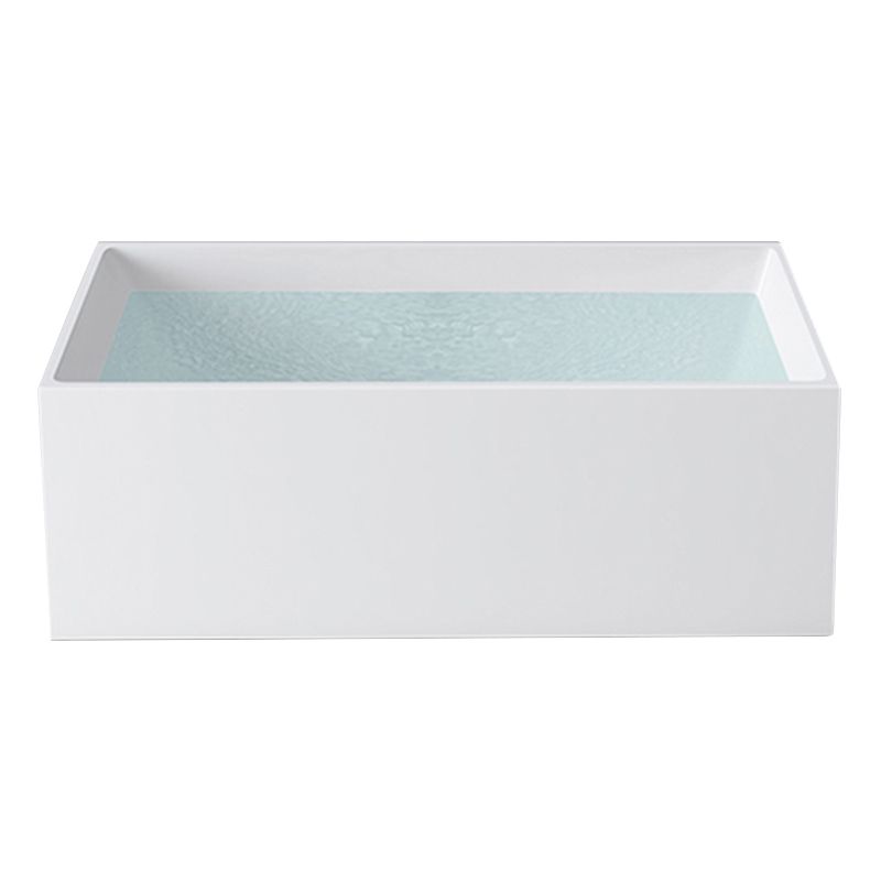 Modern Rectangle Acrylic Bathtub Back to Wall with Drain Bath Tub