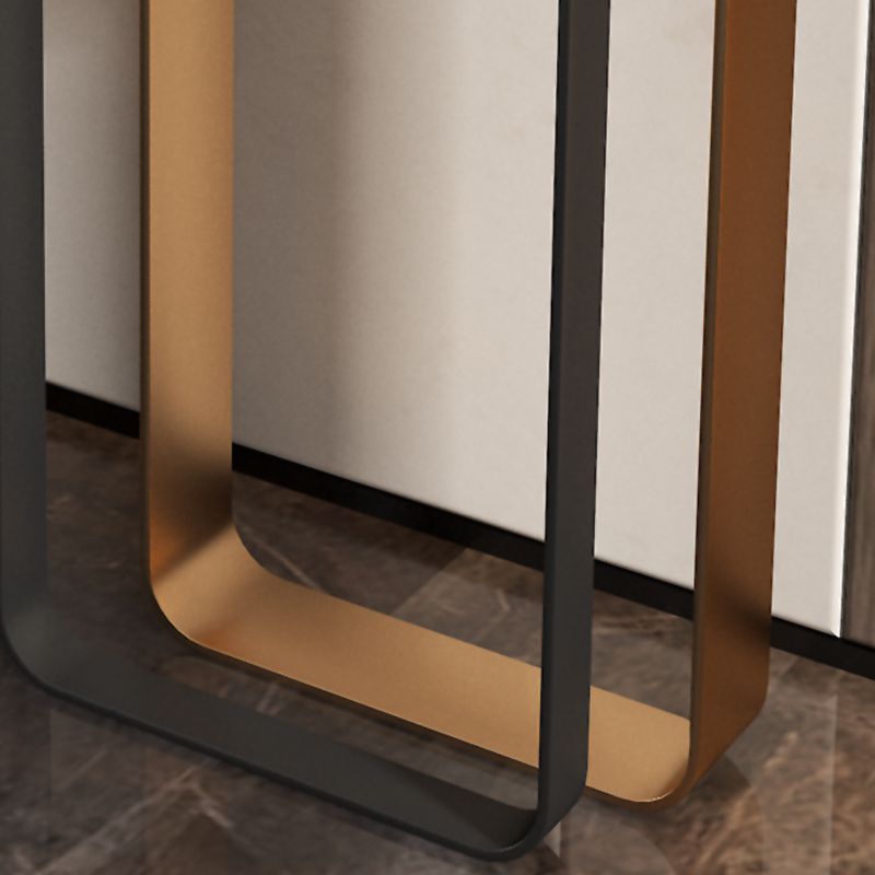 Glam Rectangle Console Sofa Table White Marble Console Table with Legs