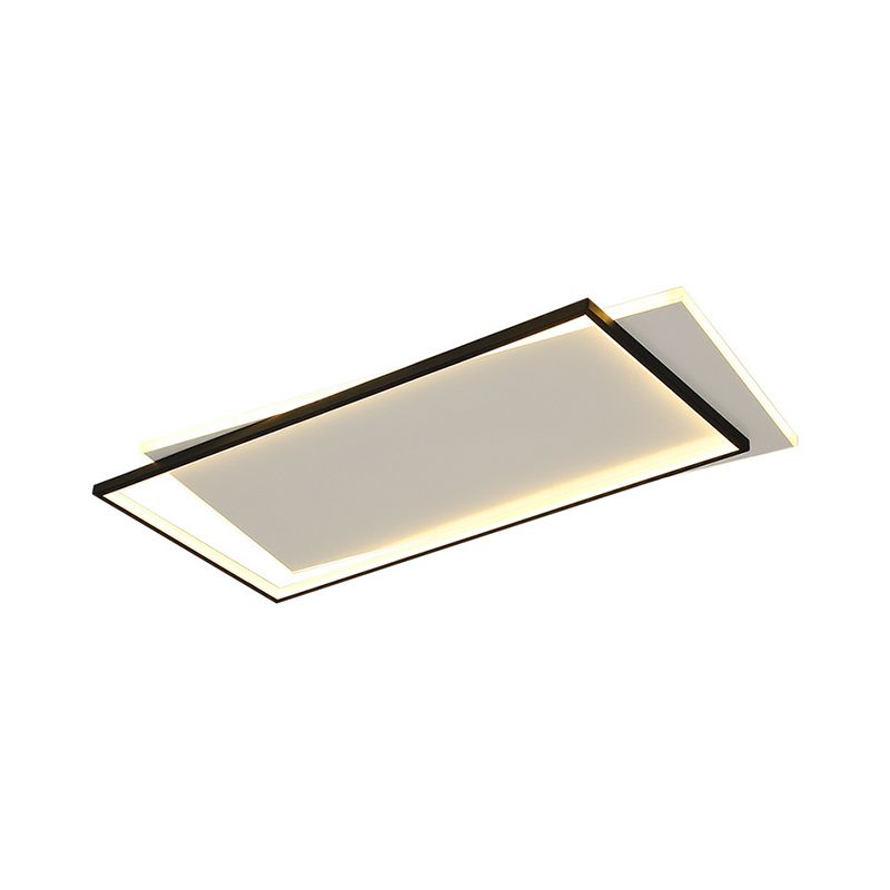 Iluminación de techo LED negra acrílica Simplicity de montaje empotrado doble redondo/cuadrado/rectangular en luz cálida/blanca