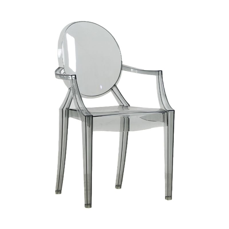 Silla de comedor de estilo escandinavo Silla de comedor de acrílico con respaldo abierto para el hogar con brazo