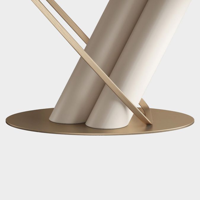 Modern Kitchen Dining Room Set Standard Height with Sintered Stone Top and Pedestal Base Table Set