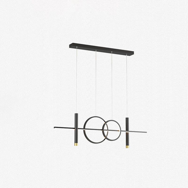 Modern Creative Linear Linear Led Light Light Iron Iron Spendant Light con ombra acrilica