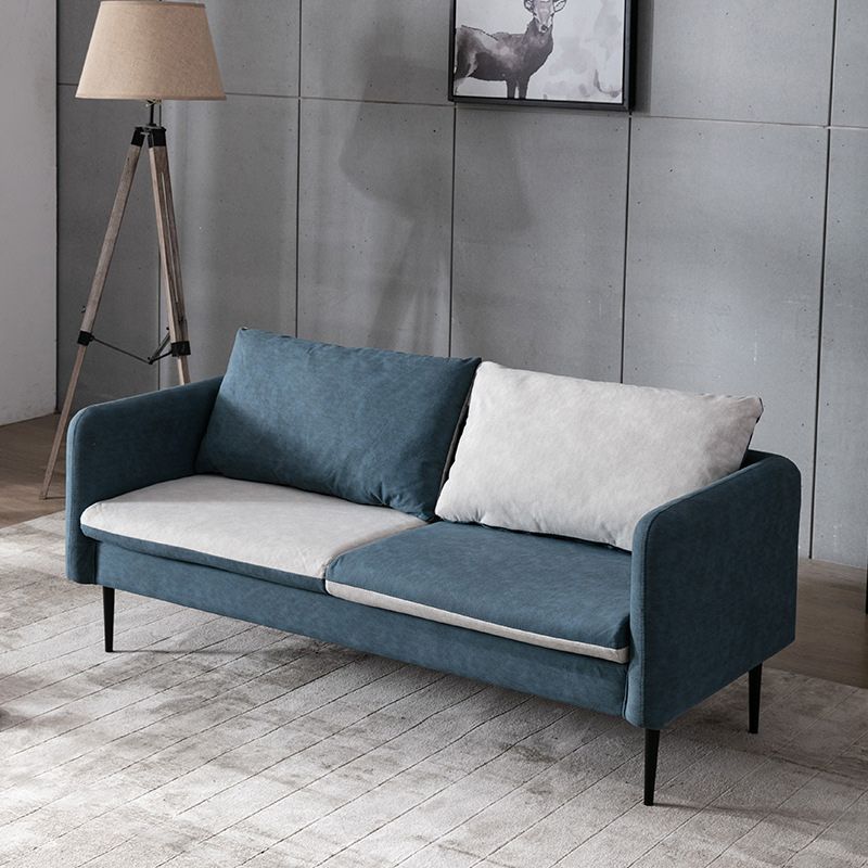 Contemporary 3- Seater 29.5 " H Faux Leather Square Arm Sofa