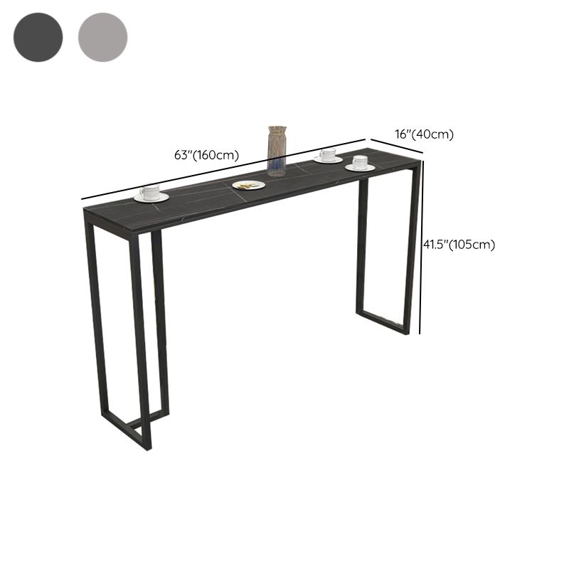 Modern Sintered Stone Bistro Bar Table Rectangle Bar Table for Dining Room