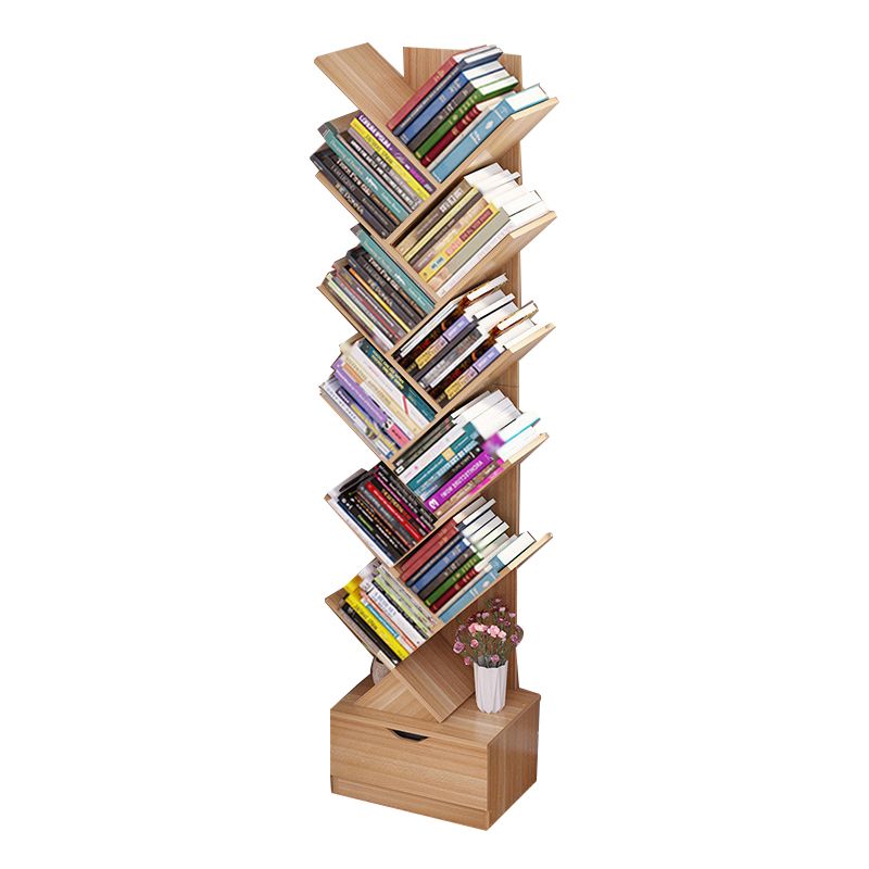 Scandinavian Style Shelf Bookcase Closed Back Bookcase for Office and Home