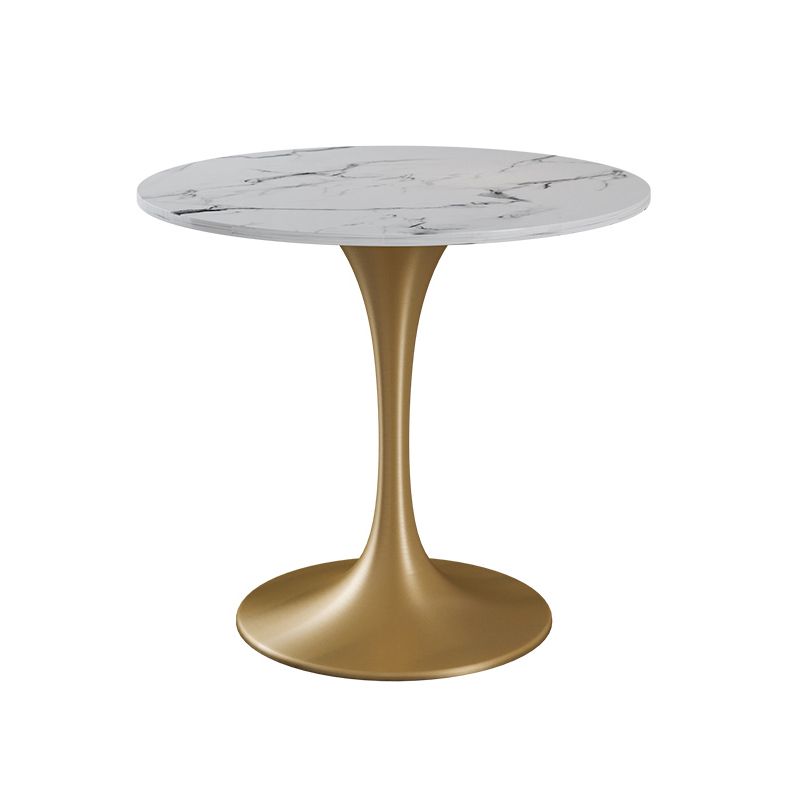 Glam Style Dinette Set 1/3/4/5 Pcs Round Stone Dinette Table with Dining Chair