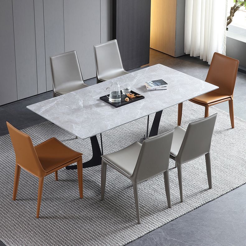 Sillas de comedor contemporáneas de metal acabado metálico parsons sillas de comedor