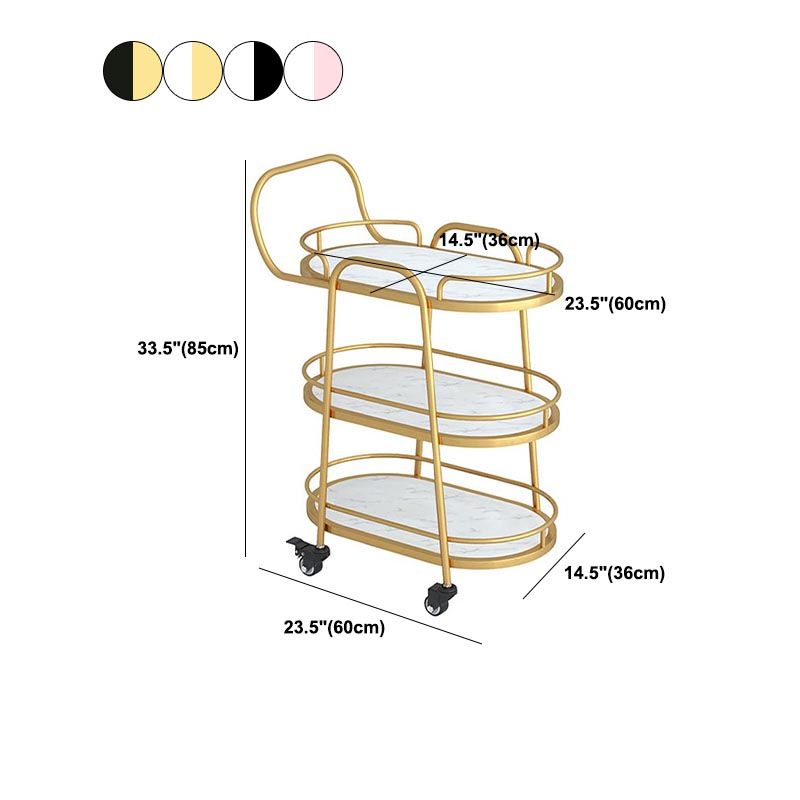 Contemporary Metal Prep Table 33.46"H Rolling Prep Table for Dining Room