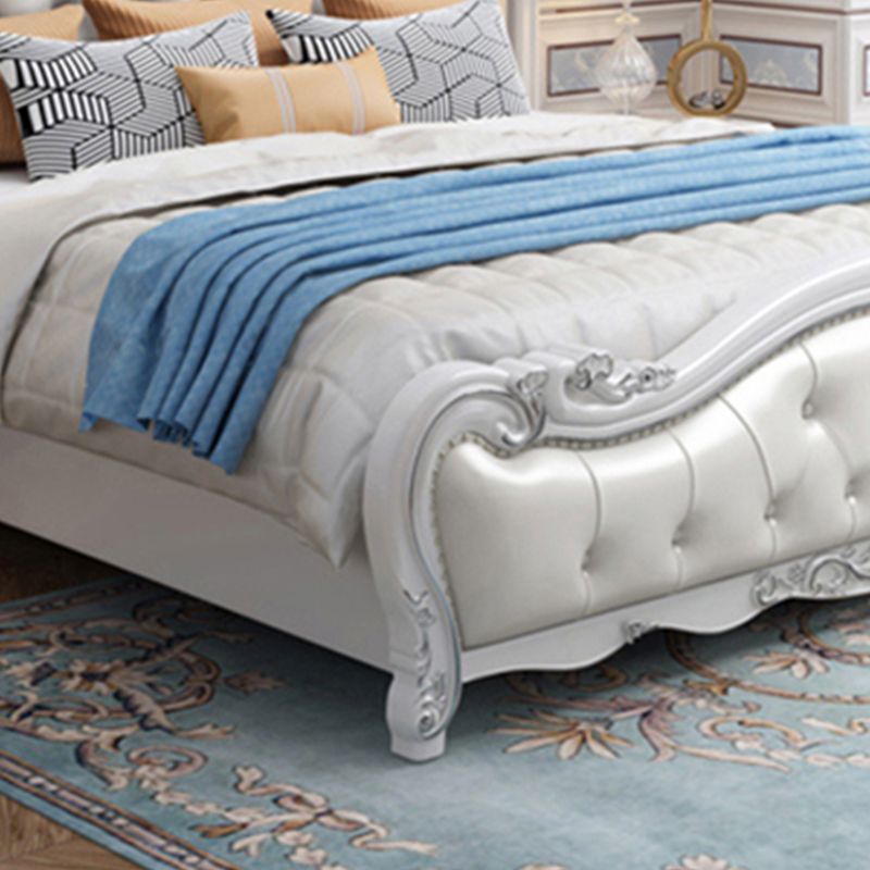 Modern Storage Wood Bed Button-tufted Bed Frame with Headboard