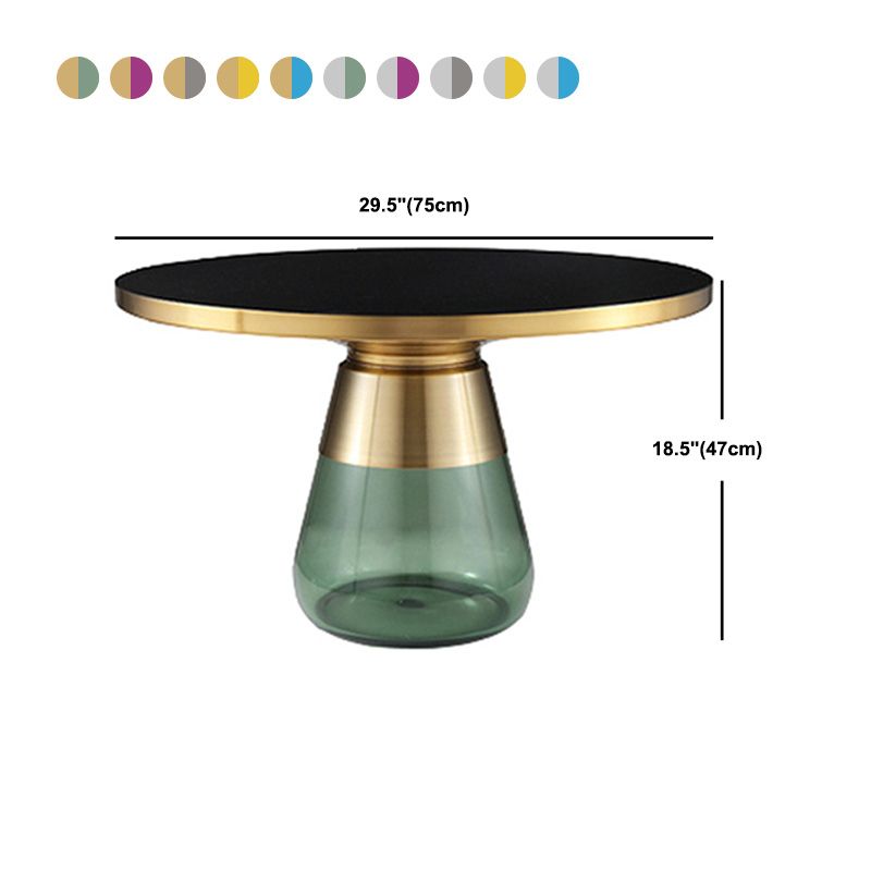 29.53 inch Wide Contemporary Sofa Side Accent Table Glass Round Side End Table