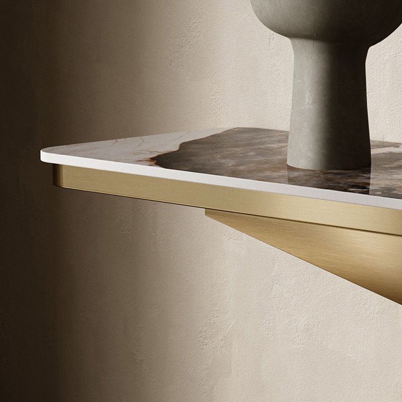 Glam Rectangle Console Table Stone Console Sofa Table for Hall
