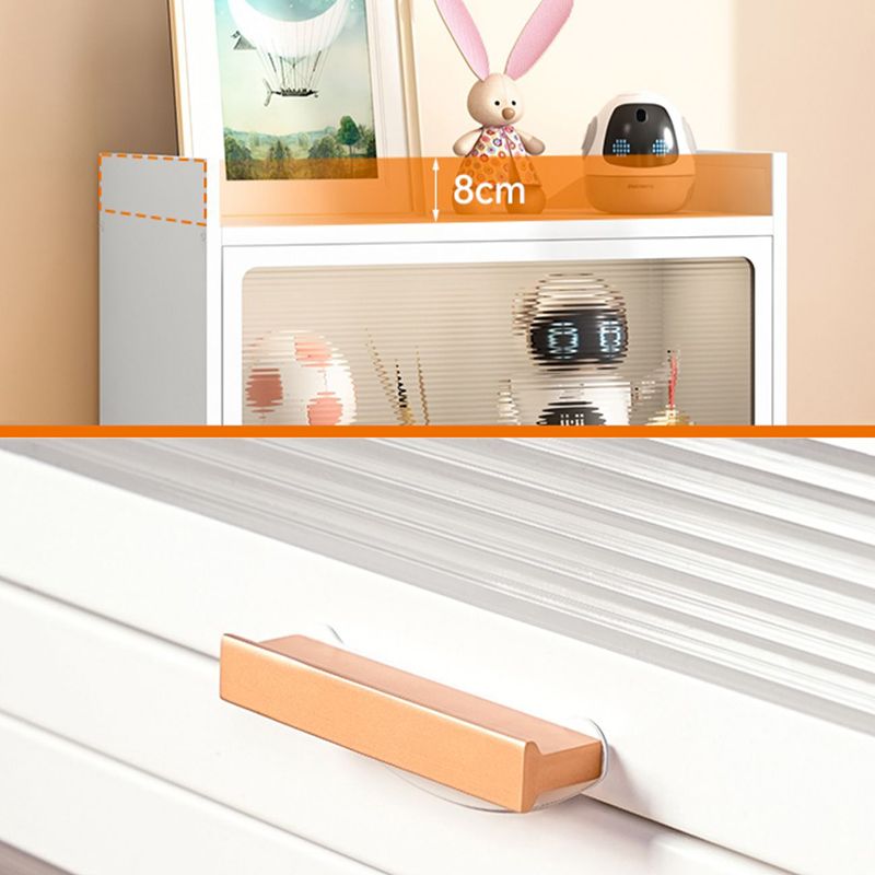 Metal Closed Back Bookcase Standard Glam Bookshelf with Cabinets