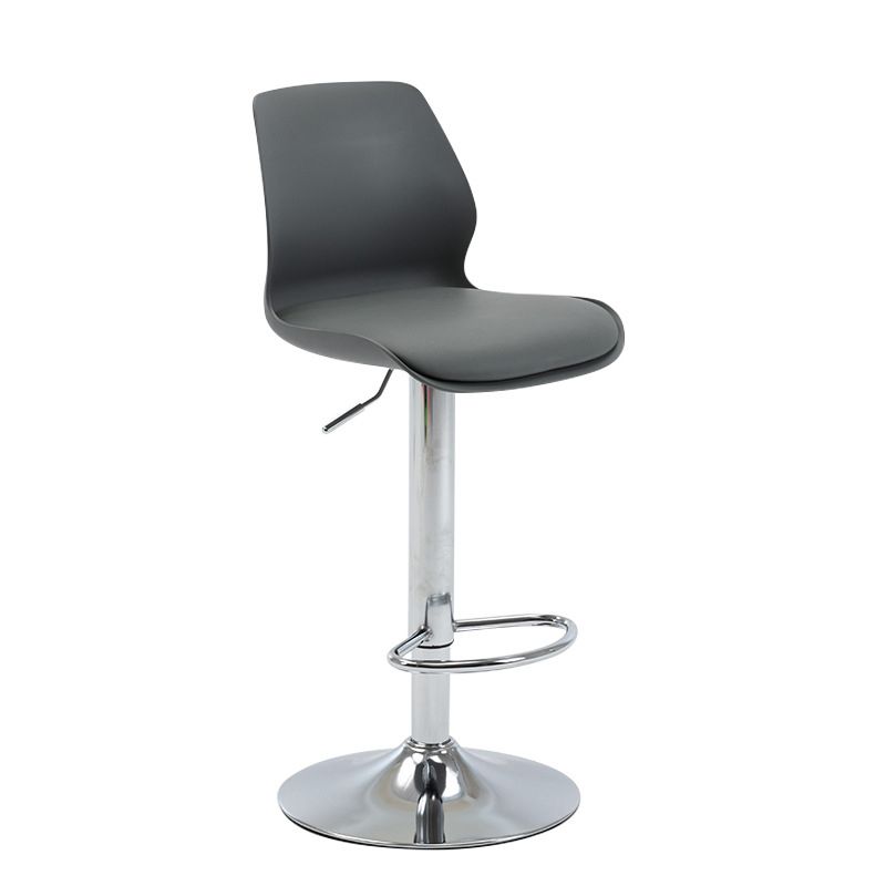 Height Adjustable Leather Barstool Industrial Counter Stool with Backrest