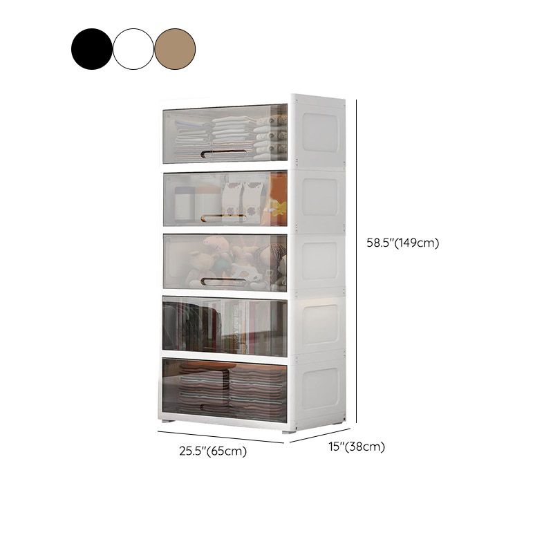 Modern Style Youth Armoire Plastic Door Included Kid's Wardrobe for Home