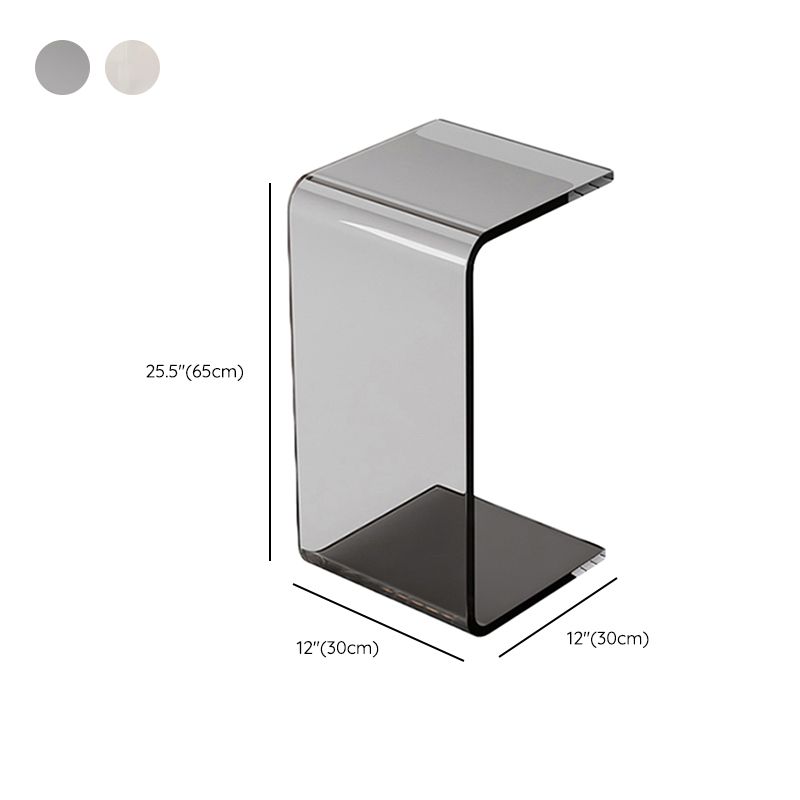 11.81" Wide C-shape End Table Modern Acrylic Accent Side Table