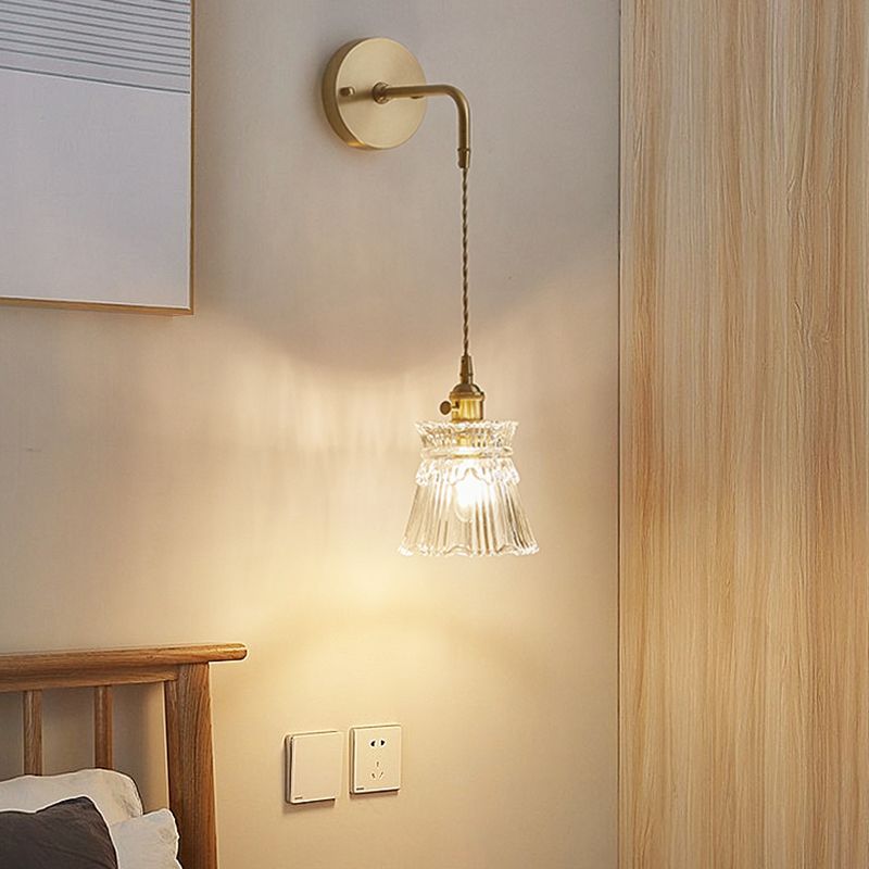 Modern Style Glass Shade Wall Light Sconce Creative Wall Light Fixture for Bedroom