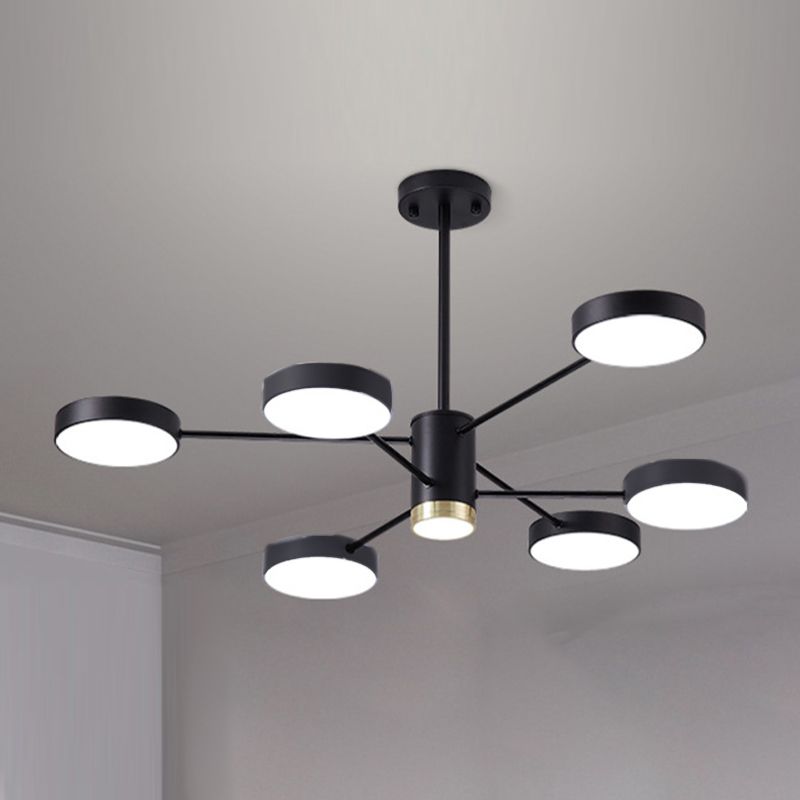 Metal Circles Pendant Lighting Fixture Minimalist Style LED Chandelier Lighting