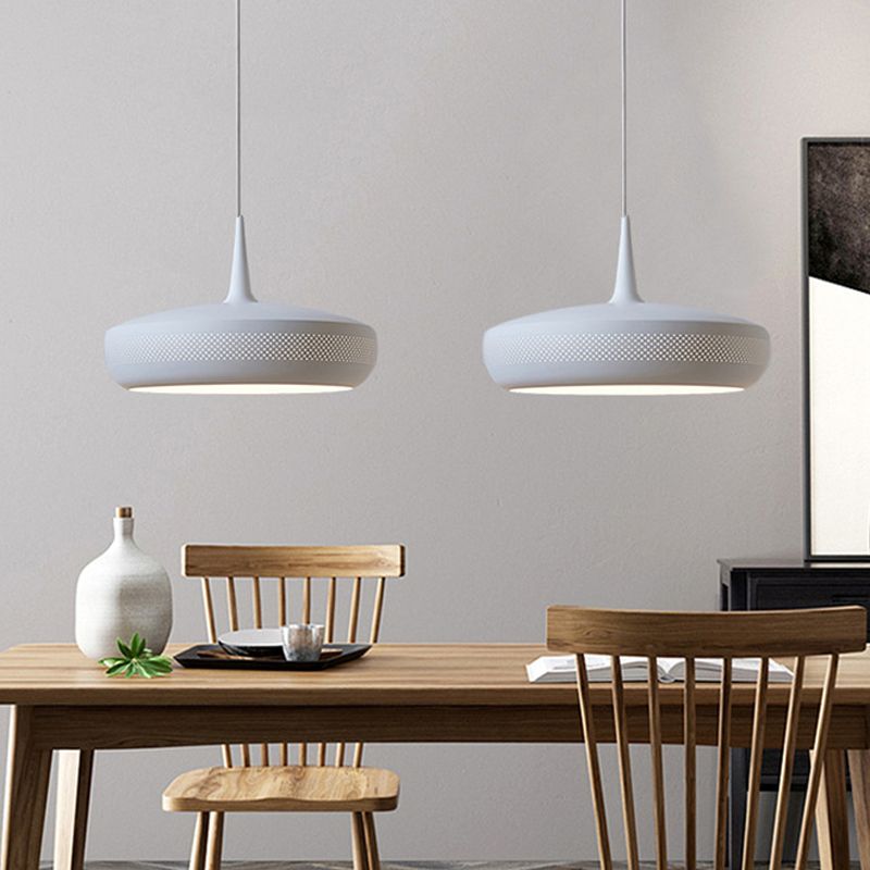Round Shaped LED Pendant Light Postmodern Style Metallic Dining Room Suspension Light Fixture
