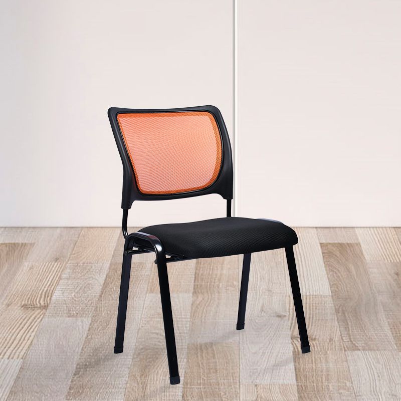 Black Metal Frame Modern Office Chair Mid-Back Microfiber Task Chair