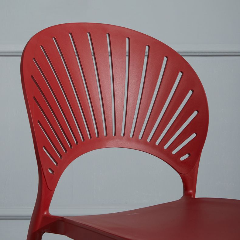 Scandinavian Plastic Armless Dining Chairs Indoor Stackable Side Chairs