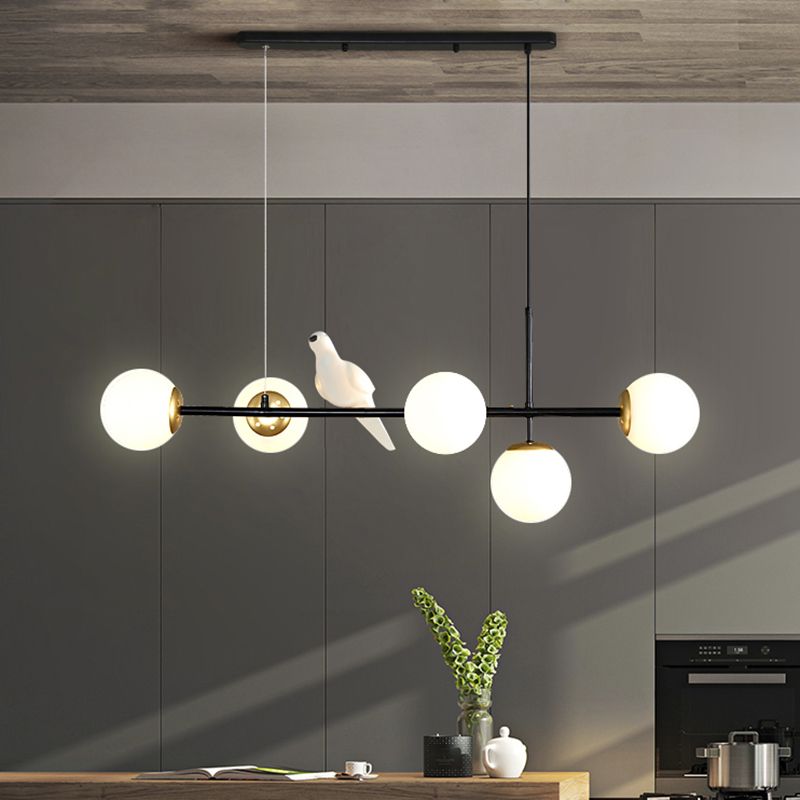 Modo Island Light Postmodern Glass 5-Light Suspended Lighting Fixture for Restaurant