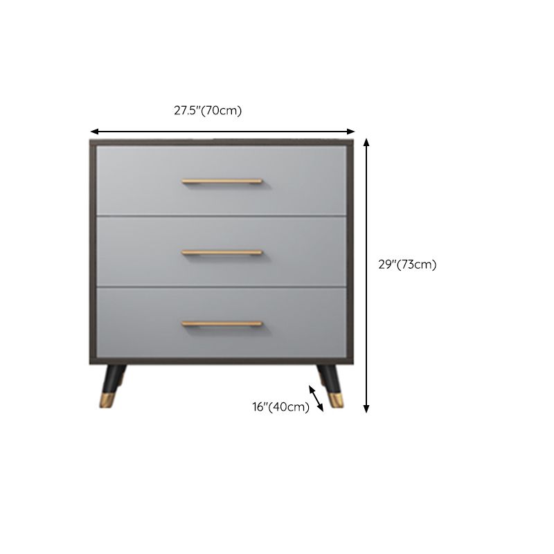 Classic Glam Wood Storage Chest Dresser Gray Bedroom Dresser