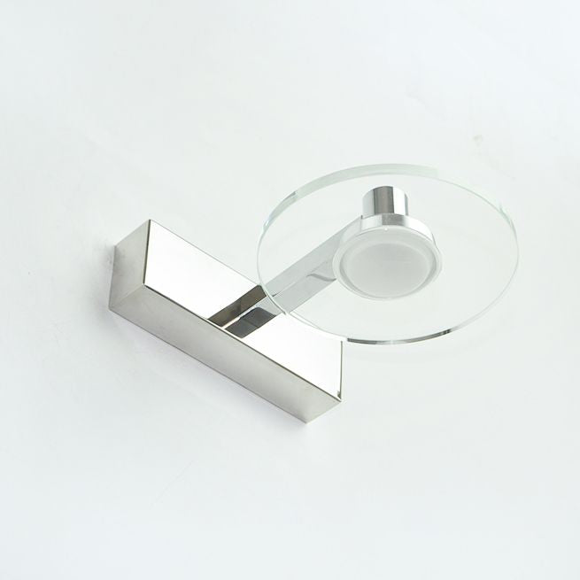 Translucent Crystal Vanity Light Sconce 1 Light Circle Vanity Vanity Lamp for Bathroom