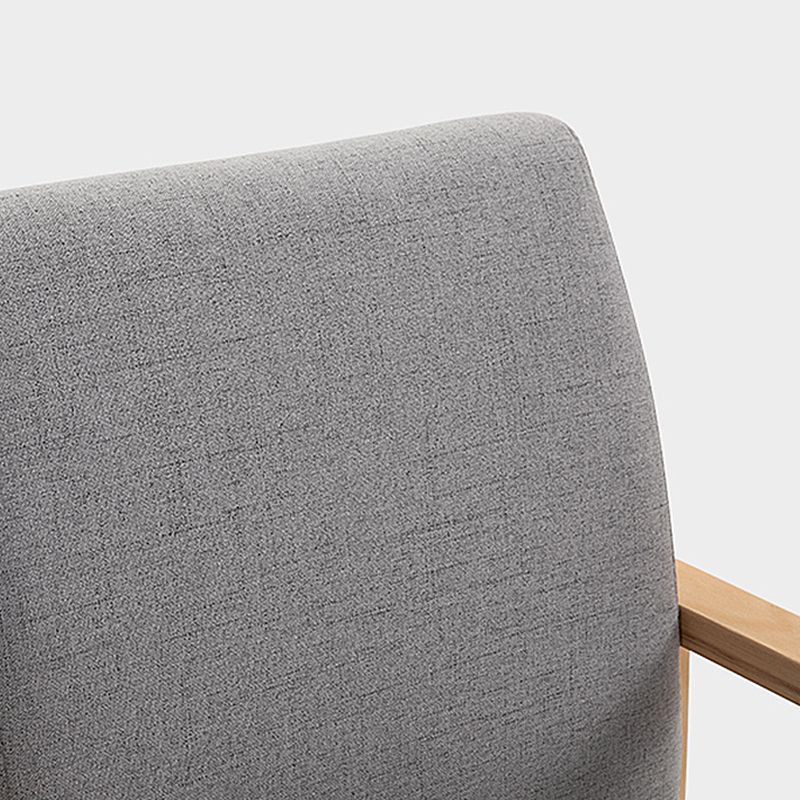 Scandinavian Home Arm Chair Solid Back Wood Upholstered Single Dining Room Chair