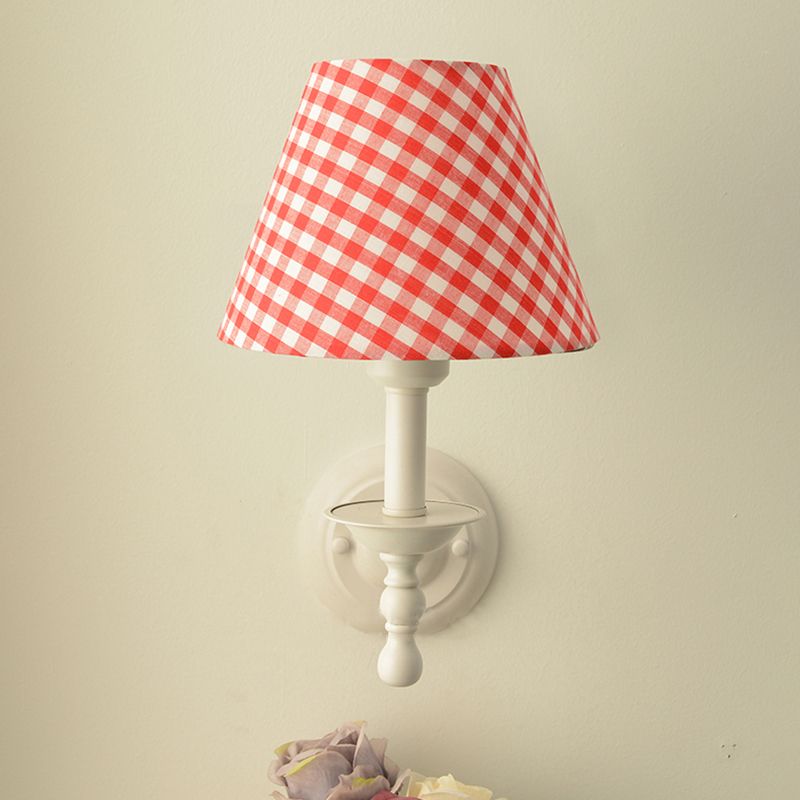 Macaron Wall Mount Light 1-Light Wall Light with Fabric Shade for Living Room