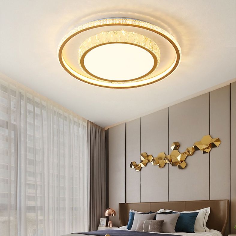 Lámpara de techo Lámpara de techo moderna de acrílico y cristal para sala de estar y dormitorio