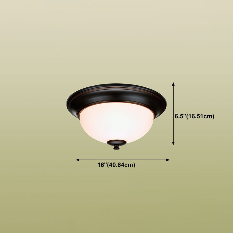 Lámpara de techo con pantalla de cristal, accesorio tradicional para pasillo cerca de la lámpara de techo, en negro