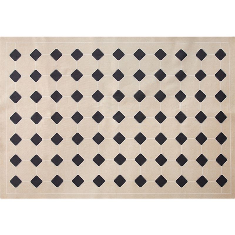 Black Modern Indoor Rug Polyester Diamond Rug Non-Slip Backing Rug for Living Room