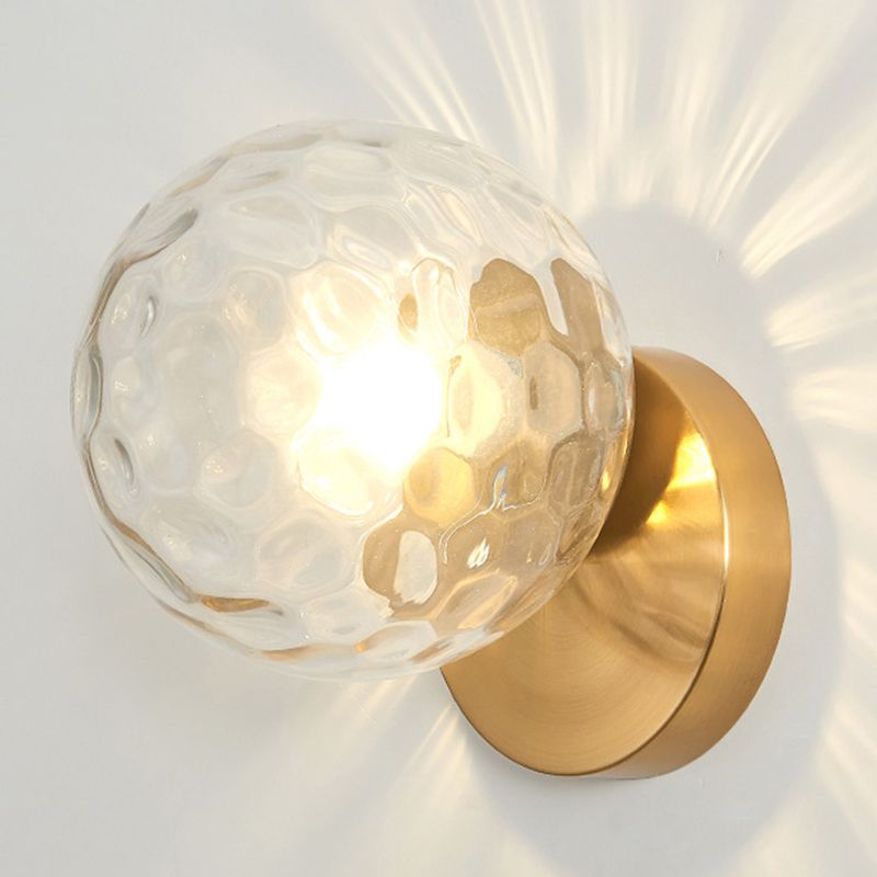 Glass Spherical Shape Wall Lights Modern Style 1 Light Wall Mount Fixture for Living Room