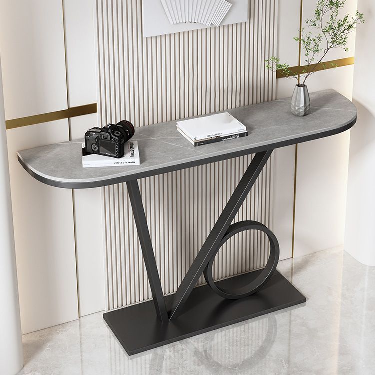 Glam Console Accent Table Antique Finish Half Moon Console Sofa Table