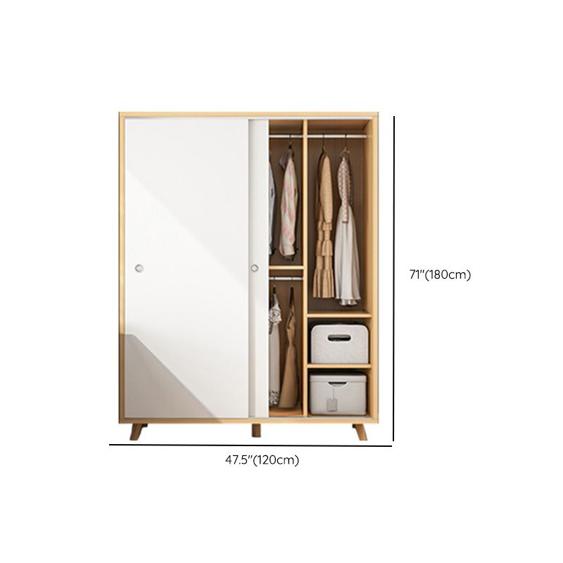 Rectangular Wardrobe Cabinet Modern Minimalist Wooden Wardrobe Armoire